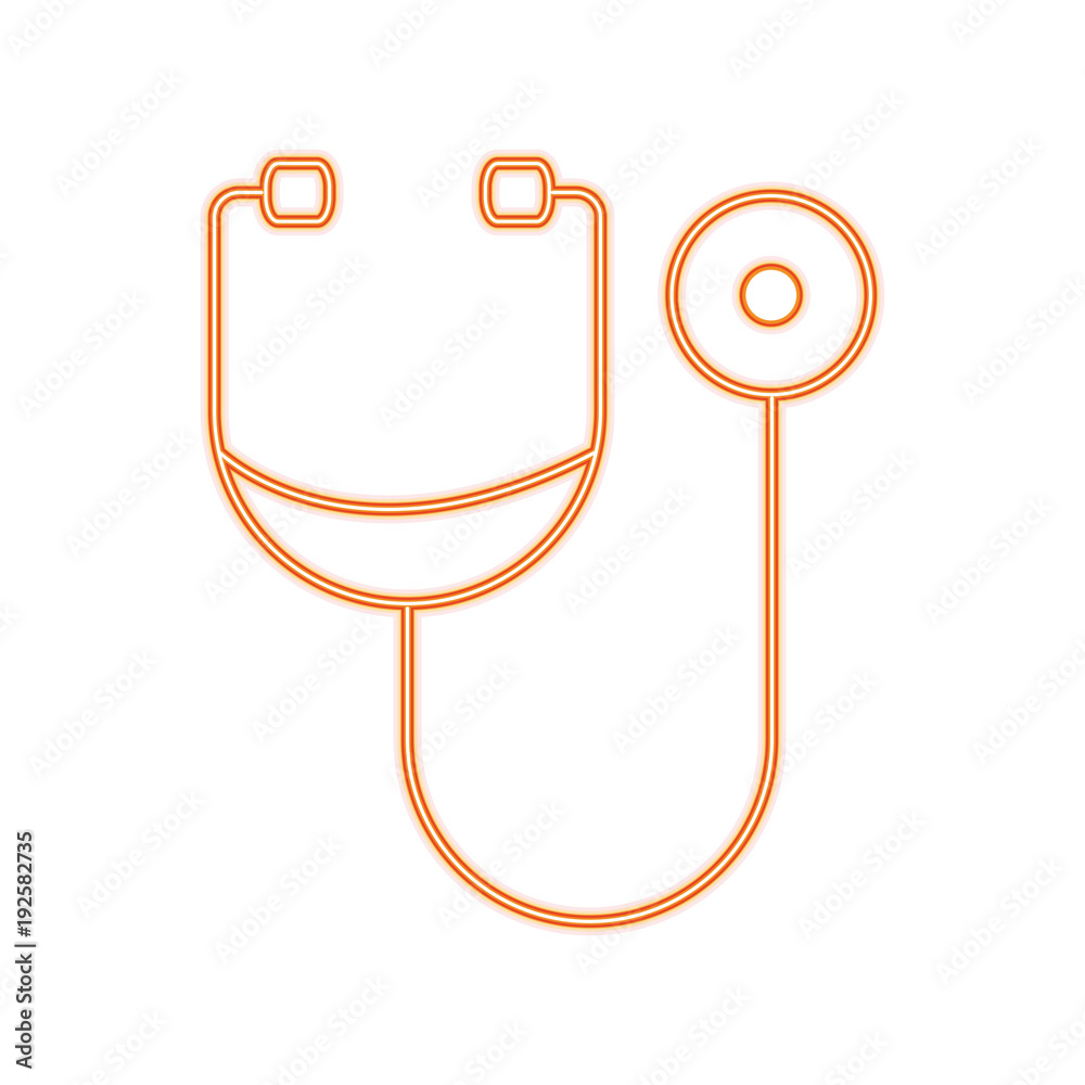Stethoscope medical tool line icon vector illustration graphic