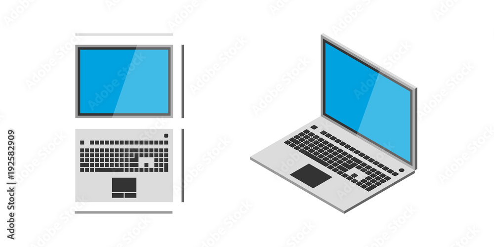 Isometric vector notebook laptop Isometric vector notebook laptop