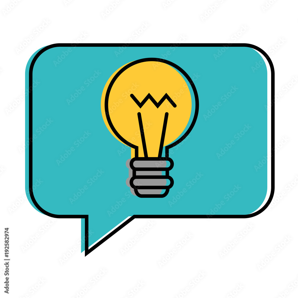 speech bubble with bulb light vector illustration design speech bubble with bulb light vector illustration design