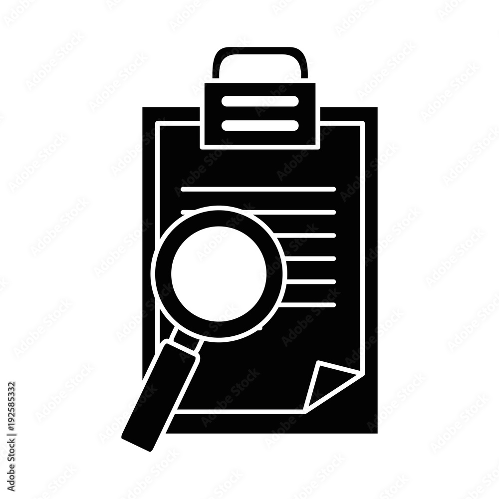 checklist document with magnifying glass vector illustration design checklist document with magnifying glass vector illustration design