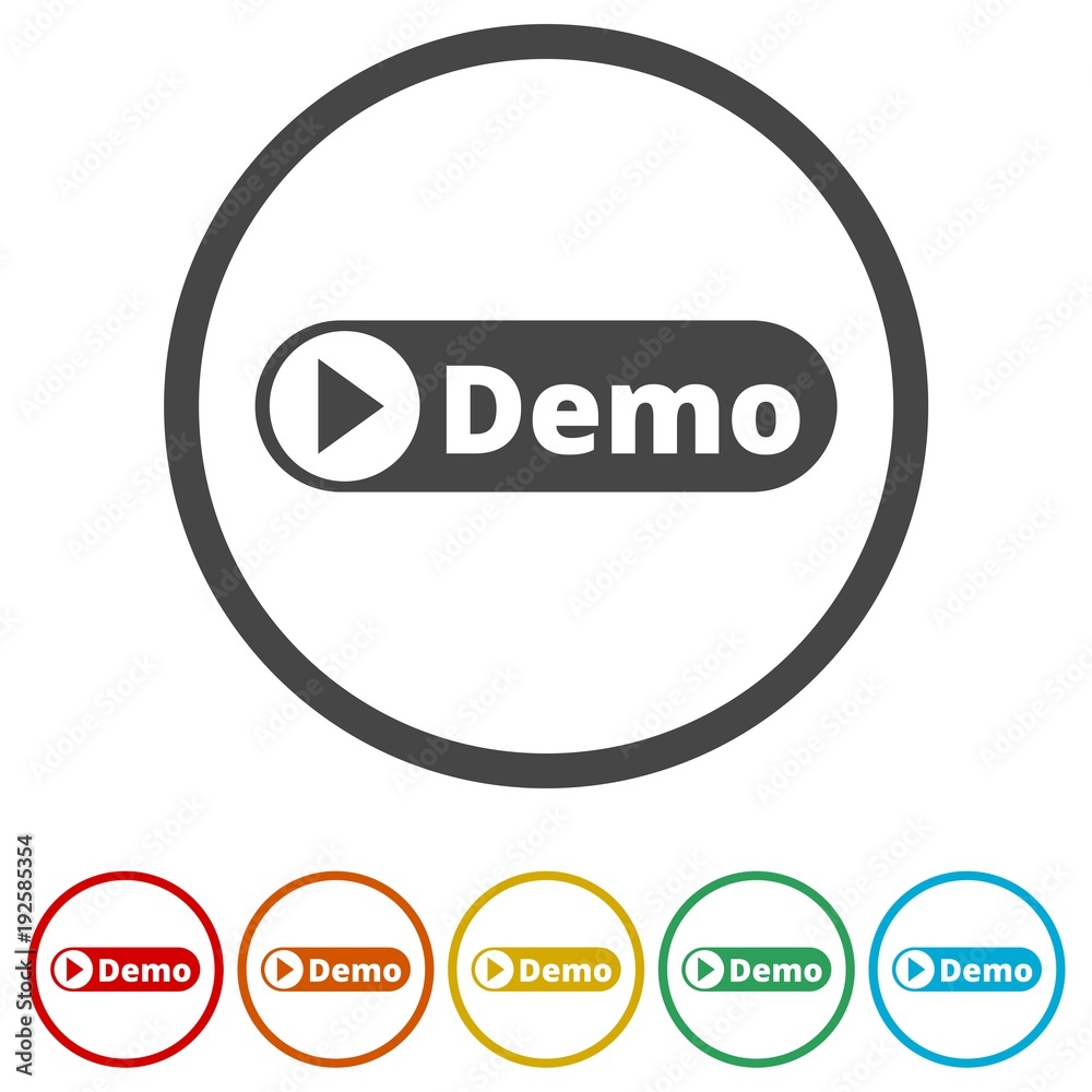 Demo sign, Demo icon, 6 Colors Included Demo sign, Demo icon, 6 Colors Included