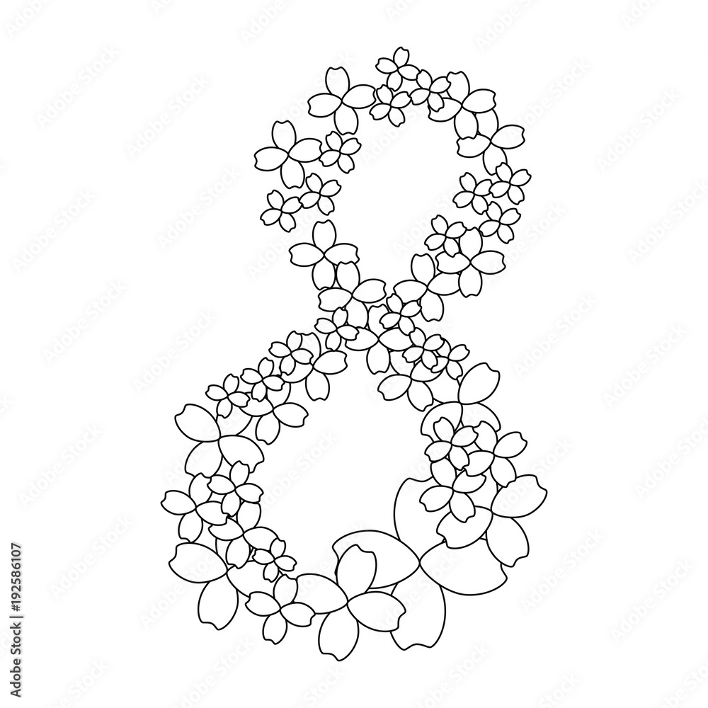 floral decoration in the shape of eight vector illustration design
