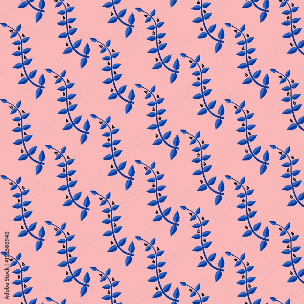 Fototapeta premium Pattern of twigs with leaves