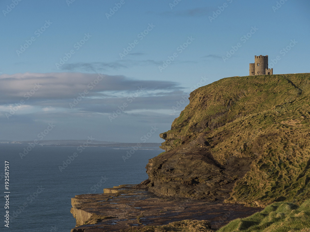 O'Briens tower, Cliff of Moher, county Clare, Ireland. Popular tourist destination.