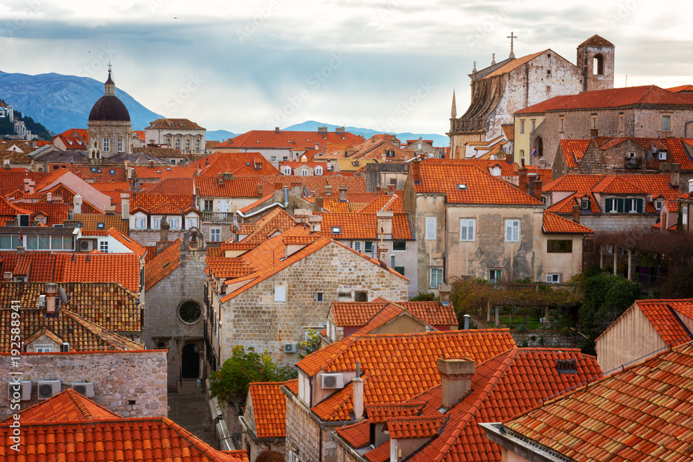 Obraz premium Top View of the old town, Dubrovnik, Croatia