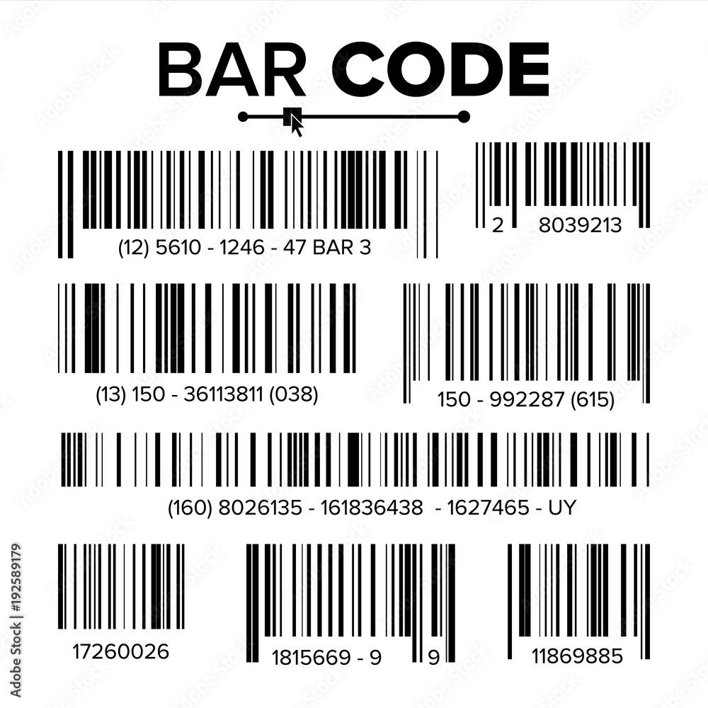 Bar Code Set Vector. Modern Simple Flat Barcode. Marketing, Fashionable Scan Sign. Isolated Illustration Bar Code Set Vector. Modern Simple Flat Barcode. Marketing, Fashionable Scan Sign. Isolated Illustration
