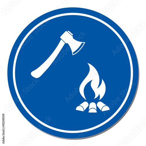 The ax and campfire icon