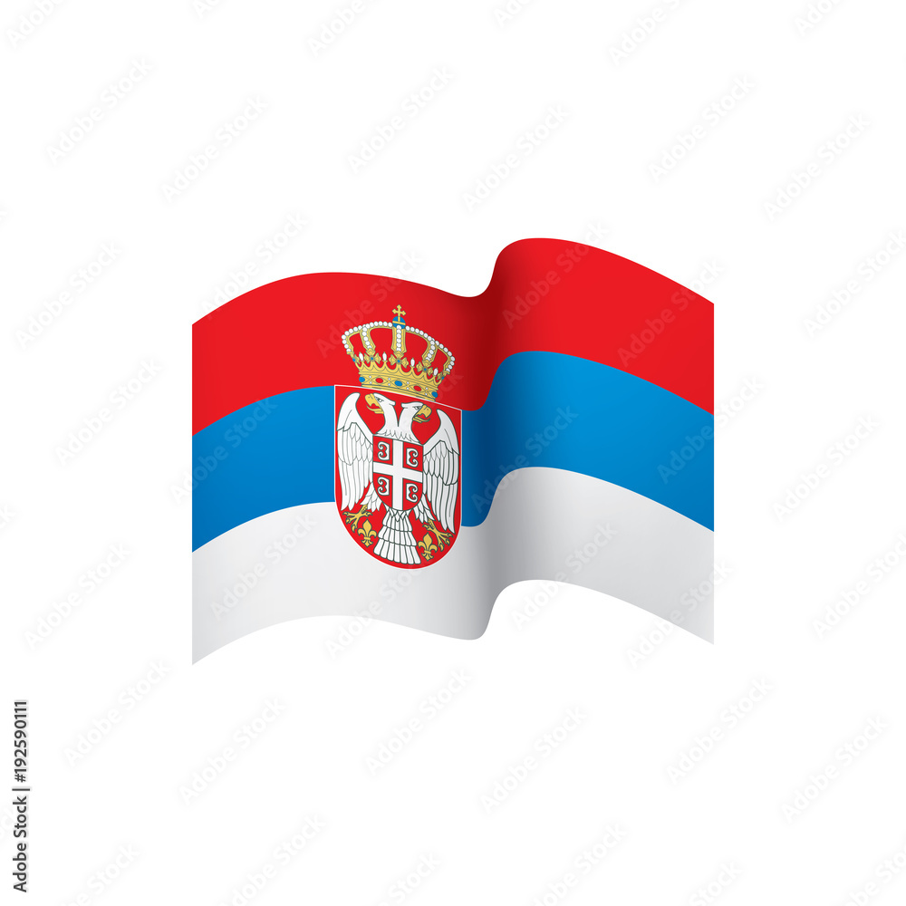Obraz premium Serbia flag, vector illustration