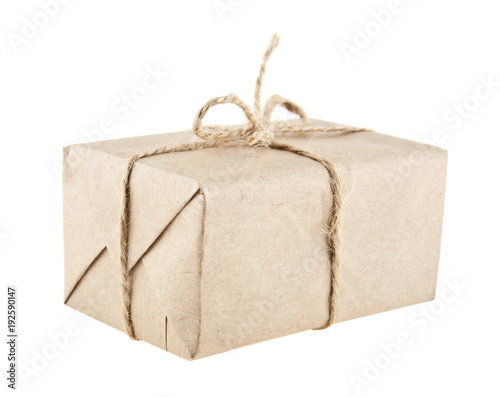 parcel post isolated on white background