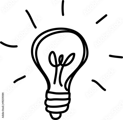 idea sign light bulb illustration vector scribble symbol icon inspiration