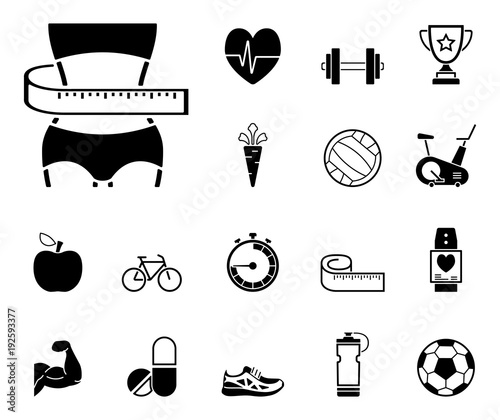 Sport, Fitness & Fun - Iconset (in Schwarz)