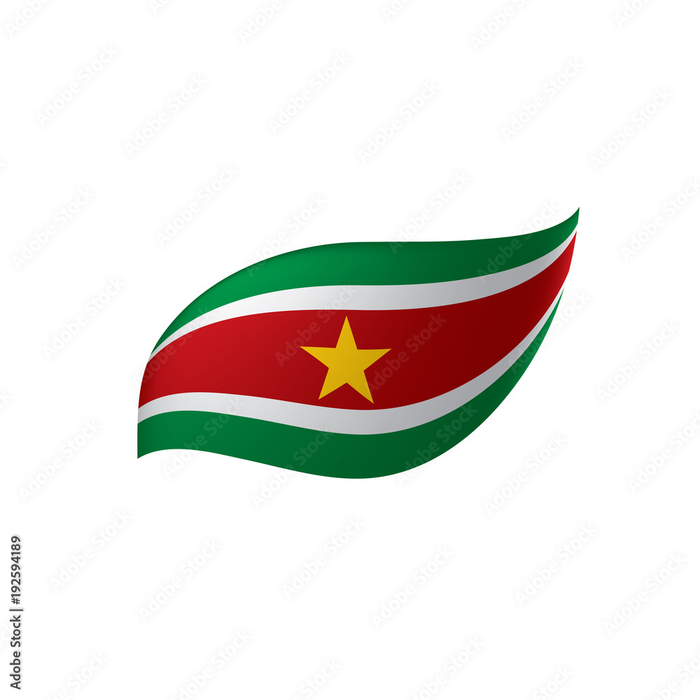 Obraz premium Suriname flag, vector illustration