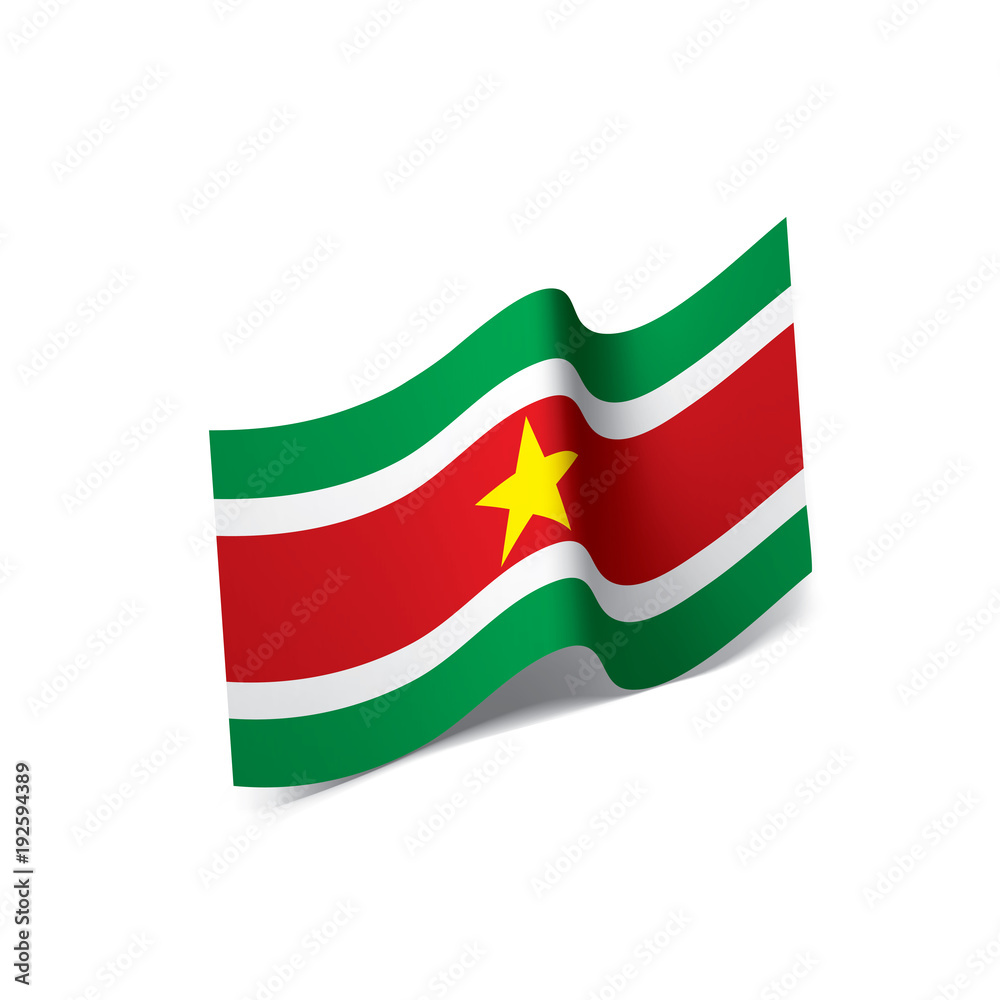 Obraz premium Suriname flag, vector illustration