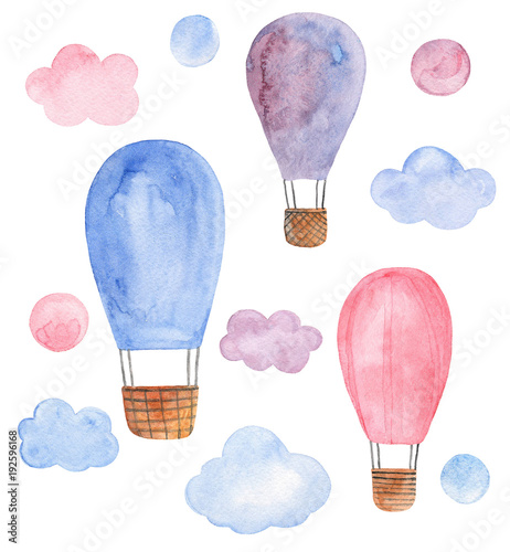 Air balloon pink and blue c...