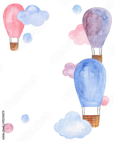 Air balloon pink and blue i...