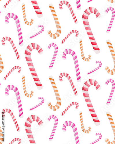 Lollipop pattern. Watercolo...