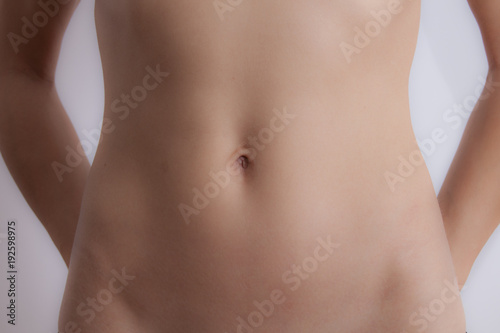 Perfect flat woman abdomen