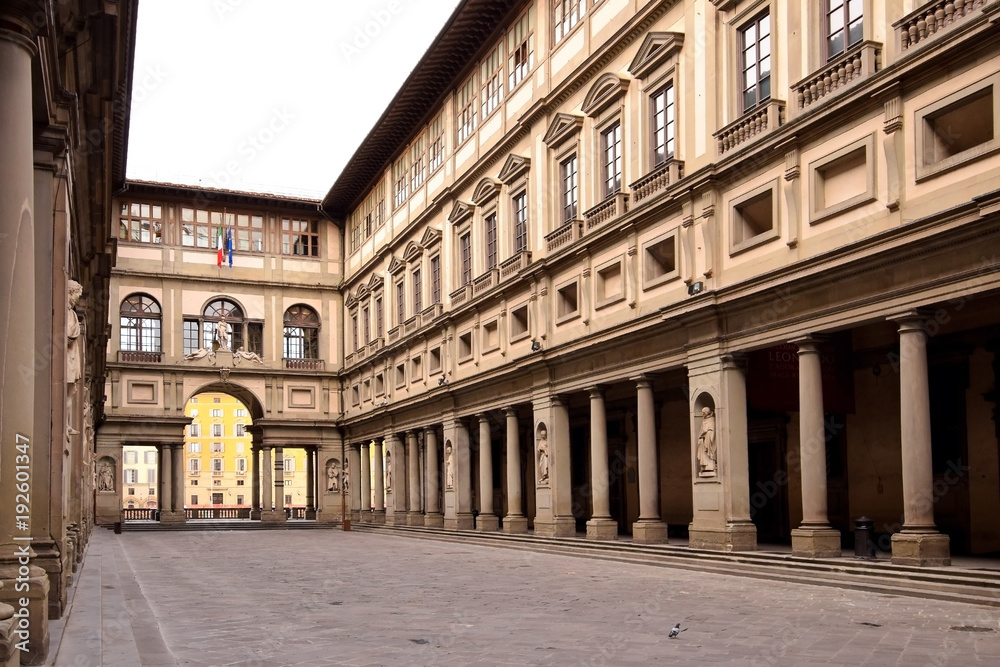 FLORENCE, ITALY - SEPTEMBER 17, 2017: The Uffizi Gallery in Florence in Italy.
