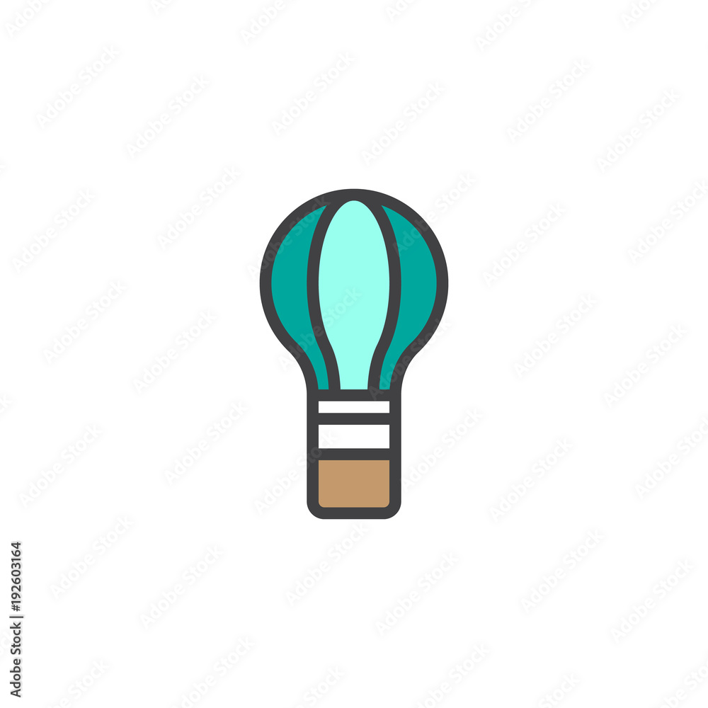 Hot air balloon filled outline icon, line vector sign, linear colorful pictogram isolated on white. Balloon flying symbol, logo illustration. Pixel perfect vector graphics Hot air balloon filled outline icon, line vector sign, linear colorful pictogram isolated on white. Balloon flying symbol, logo illustration. Pixel perfect vector graphics