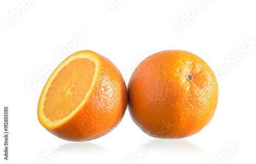 Orange on white background, citrus