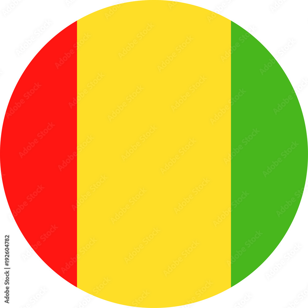 Fototapeta premium Guinea Flag Vector Round Flat Icon
