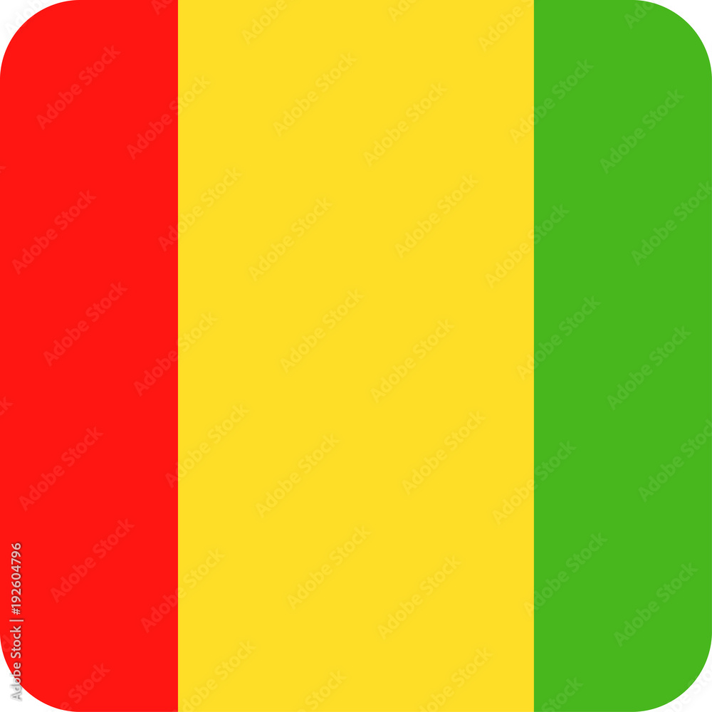 Guinea Flag Vector Square Flat Icon Guinea Flag Vector Square Flat Icon