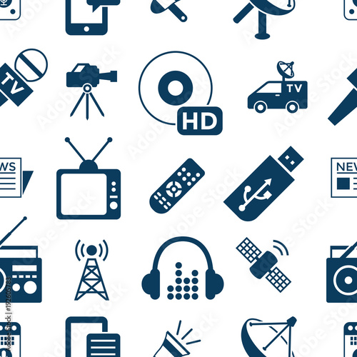 Digital mass media objects color simple flat