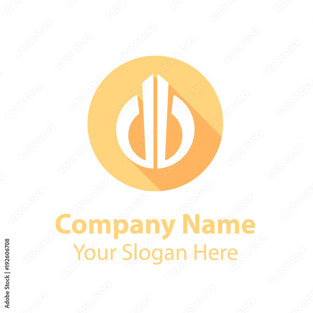 abstract logo design in circle flat icon style with long shadow abstract logo design in circle flat icon style with long shadow