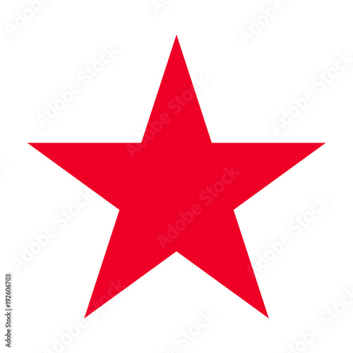 Red five-pointed star. Abstract concept. Vector illustration on white background.