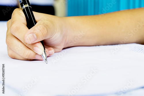 Signing a business contract for proof of agreement