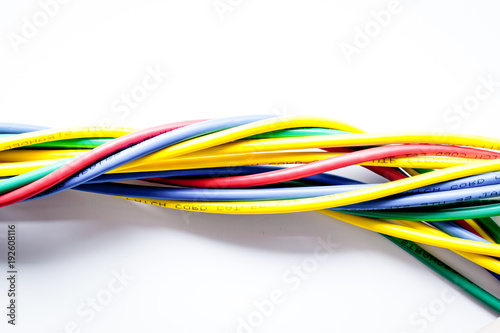 concept network internet cable on white background top view