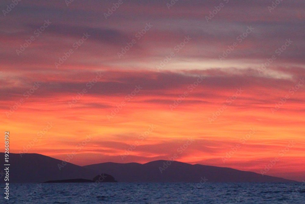 Seaside town of Turgutreis and spectacular sunsets