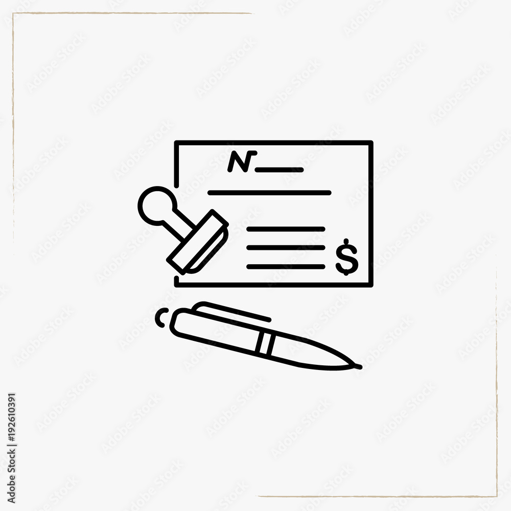 Naklejka premium bank check line icon