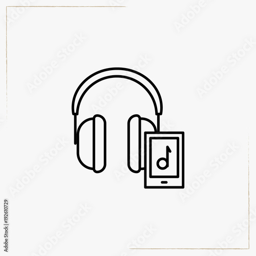 music listening line icon