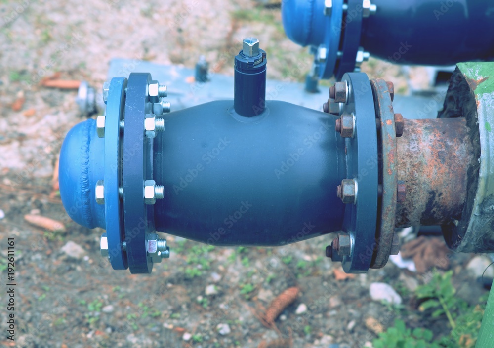 The still balancing ball valve with socket cover. Flanges with silver screws and nuts. The still balancing ball valve with socket cover. Flanges with silver screws and nuts.