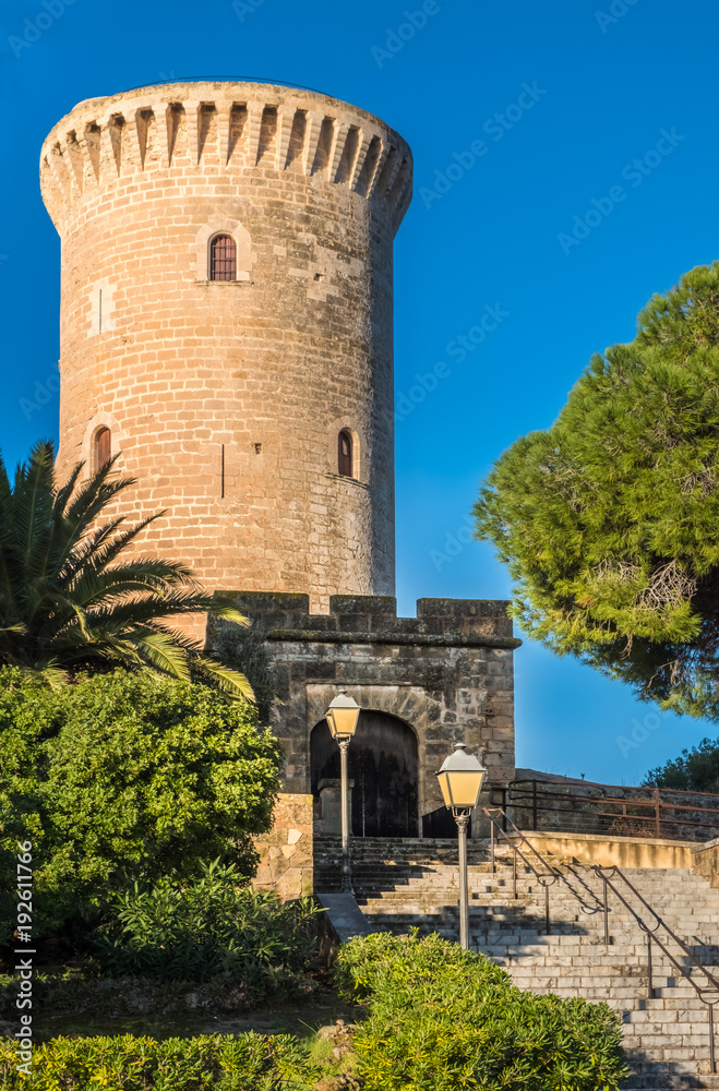 Gothic ruins of the Bellver Caste, Palma, Majorca (Mallorca), Balearic Islands, Spain.