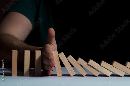 Stop falling wooden puzzles photo
