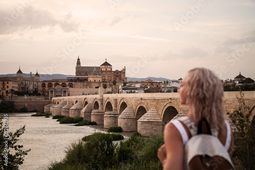 Woman near the bridge in Kordoba
