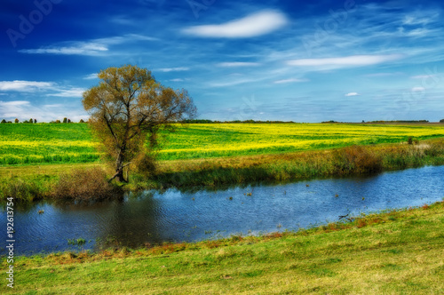 autumn day. the picturesque sky above the river