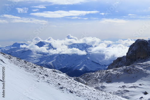Spectacular snowy and sunny high mountain landscape. © Oscar