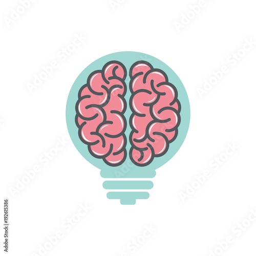 Brain lamp logo design