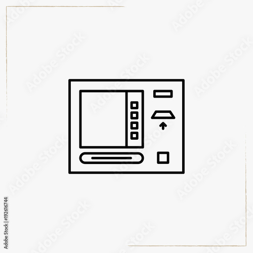 cash dispenser line icon