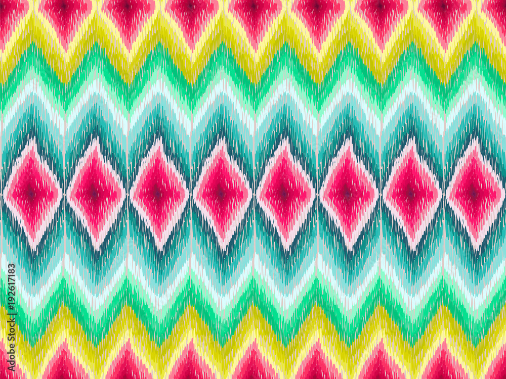 Ethnic zig zag pattern hippie fabric colorful Ethnic zig zag pattern hippie fabric colorful