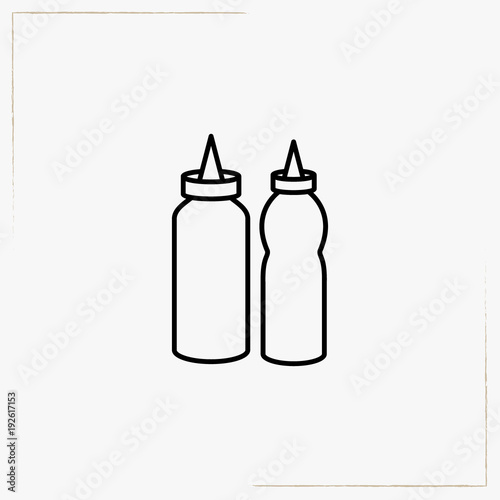 ketchup and mayonnaise line icon
