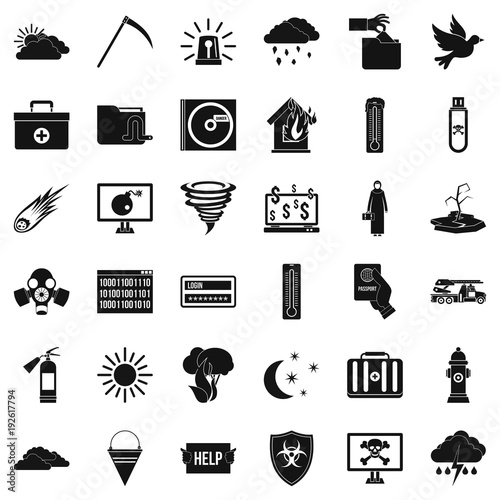 Back country icons set, simple style