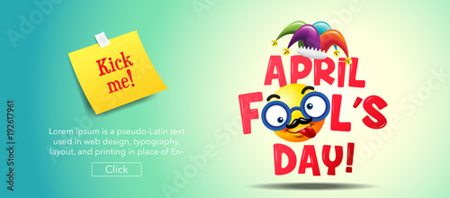 April fool's day, Typography, Colorful, vecter illustration.