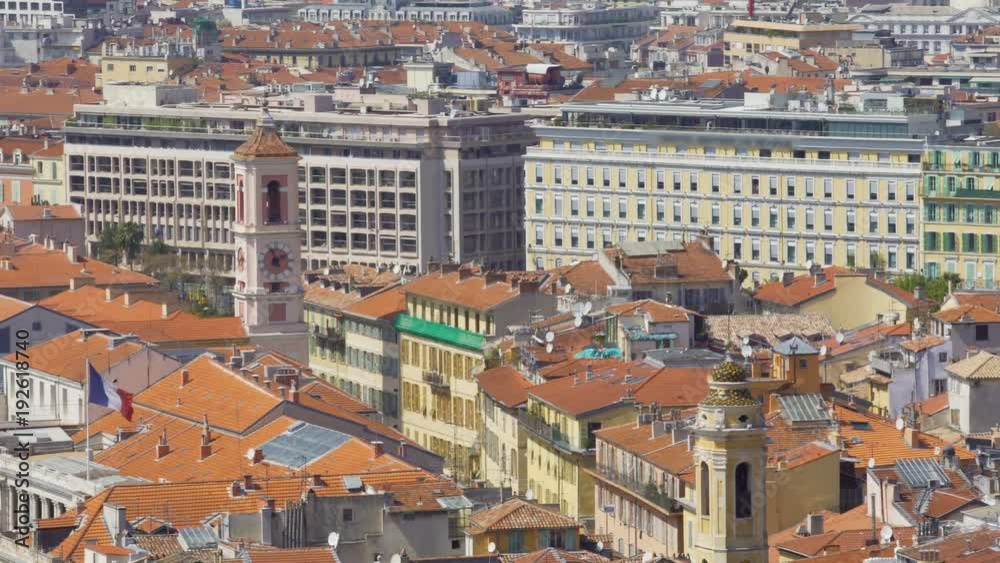 Old city of Nice, rooftop panoramic view of buildings and churches, travel Old city of Nice, rooftop panoramic view of buildings and churches, travel