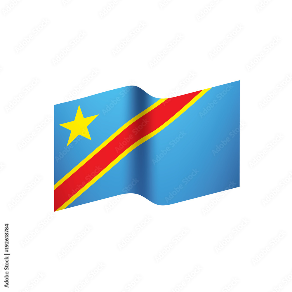 Naklejka premium Democratic Republic of the Congo flag