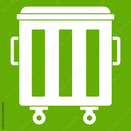 Metal trashcan icon green