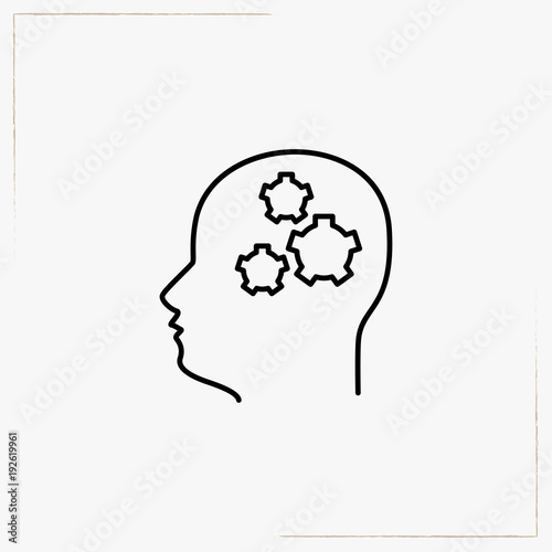 brain mechanism line icon